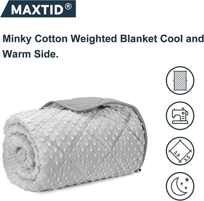 MAXTID Weighted Blanket for Kids Reversible Heavy Blankets Washable Weighted Blanket Design for Boy (Grey 4lbs 36x48 inches)