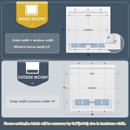 Motorized Blinds with Remote Control,No-Drill Smart Blinds with 【Complementary Solar Panel】,Cordless Automatic Blinds for Windows, 1OO% Blackout Electric Shades Customize
