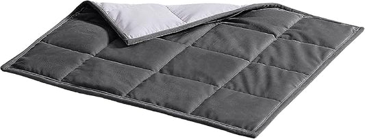 Dream Lab Calming Acupressure Cooling Reversible Weighted Lap Blanket with Glass Beads, 5 Pounds, Charcoal