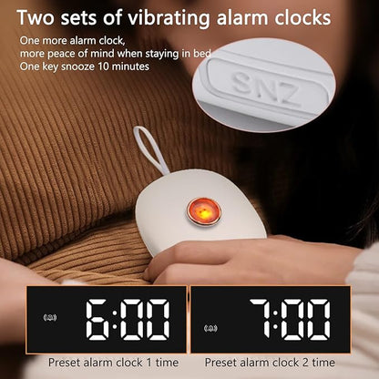 Vibrating Alarm Clock for Heavy Sleepers, Bed Shaker Under Pillow with Dual Alarms and 3 Levels Vibration Adjustable, Portable Digital Alarm Clock with Flashing Light for Travel