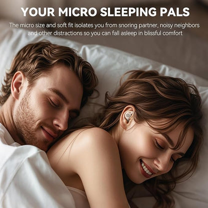 Sleepals Micro Sleep Earbuds for Side Sleepers, Sleep Headphones with Noise Reduction, Soft and Snug Fit Overnight, Slim and Light, 28hr Play with Travel Charging Case (Off-White)