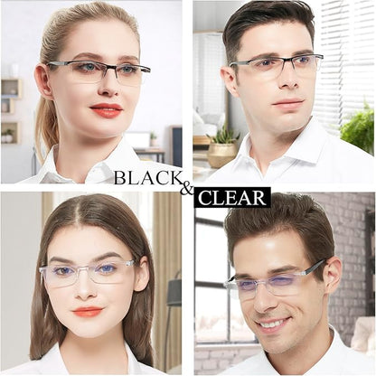 4PCS Stylish Anti-Blue-Light Reading Glasses Men Women Computer Readers Lightweight Blue Blockers 2.75X 1.0 1.25 1.5 1.75 2.0 2.25 2.5 2.75 3.0 3.5 4.0