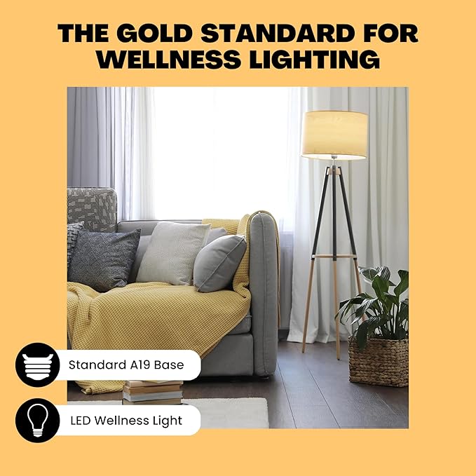 NorbSMILE Soft Full Spectrum Light Bulb - Sunlike Softer-Hue A19 Wellness LED. Boost Energy, Mood & Performance, Support Circadian Rhythm, Near-Perfect Color Rendering, Patented, US Based (1-Pack)