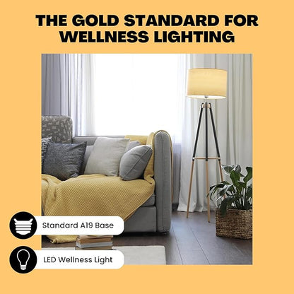 NorbSMILE Soft Full Spectrum Light Bulb - Sunlike Softer-Hue A19 Wellness LED. Boost Energy, Mood & Performance, Support Circadian Rhythm, Near-Perfect Color Rendering, Patented, US Based (1-Pack)