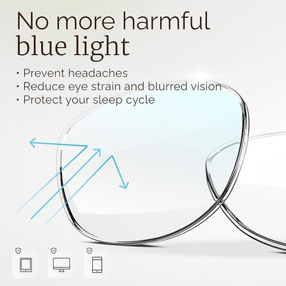 IBOANN Blue Light Glasses for Woman/Men, Fashion Blue Light Glasses Men, Fake Glasses Help Reduce Screen Fatigue