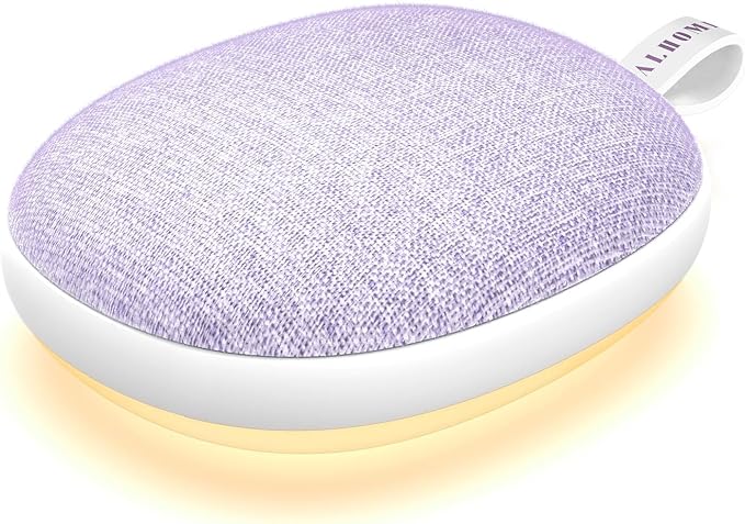 Portable White Noise Sound Machine: Baby Sleep Soother, Bluetooth Speaker, Rechargeable Battery, 4-Speed Timer, 6 Soothing Sounds Adult Therapy Aid for Trave (Purple, Portable)