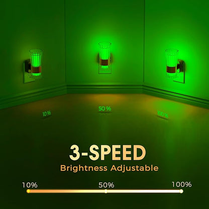 Night Light, Night Lights Plug into Wall, RGB Color LED NightLight with Dusk to Dawn Sensor, 180° Rotating Night Lights, Adjustable Brightness, Wall Sconce Style Design for Bedroom Hallway, 2 Pack