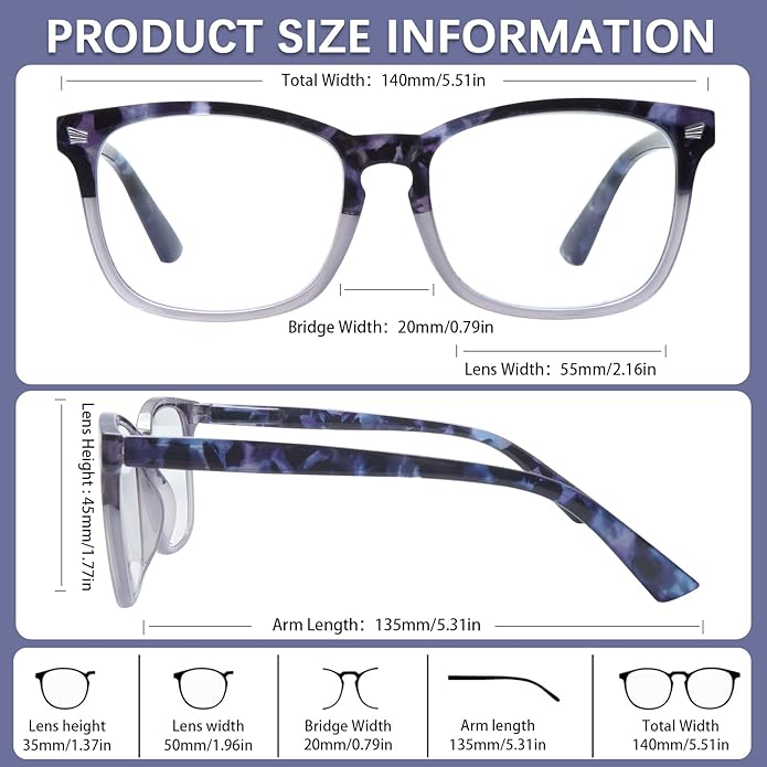 VIDEBLA 5 Pack Blue Light Blocking Reading Glasses,Spring Hinge Readers for Women Men,Anti UV Ray Filter Nerd Eyeglasses