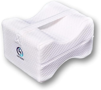 Ergonomic Knee Pillow for Side Sleepers – Cooling Leg Pillow for Side Sleeping – Sciatica Pain Relief Pillow with Strap for Hip and Back Pain – Under Knee Pillow for Sleeping on Back