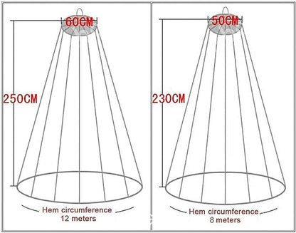 AMNOOL Silver Fiber Anti Radiation Bed Canopy,Round Retractable Breathable EMF Shielding Net Fabric Shielding Rate 99.99% for Anti Radiation WiFi 5G Smart,8m