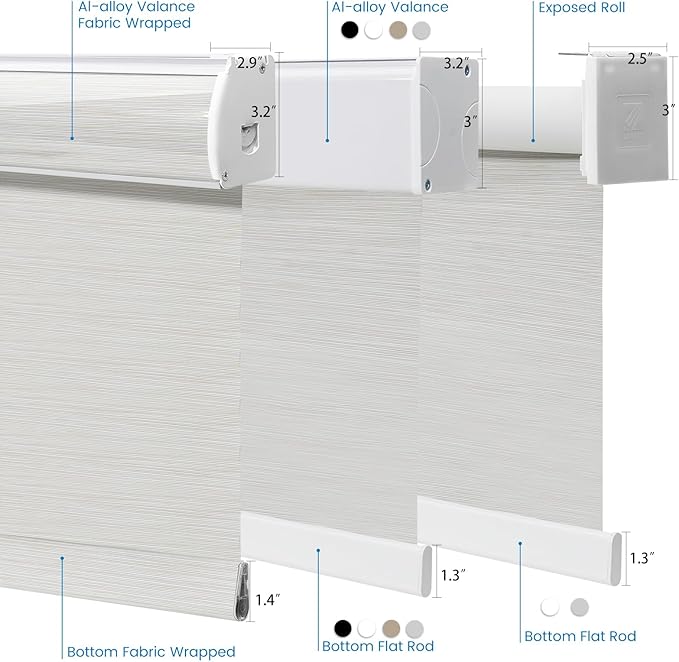 Motorized Blackout Roller Shades – Custom Smart Blinds with Remote Control, 25 Colors & Sizes, Rechargeable Battery or Plug-in, Tuya WiFi Optional, Home & Office Window Shades (Parchment White/CH9440)