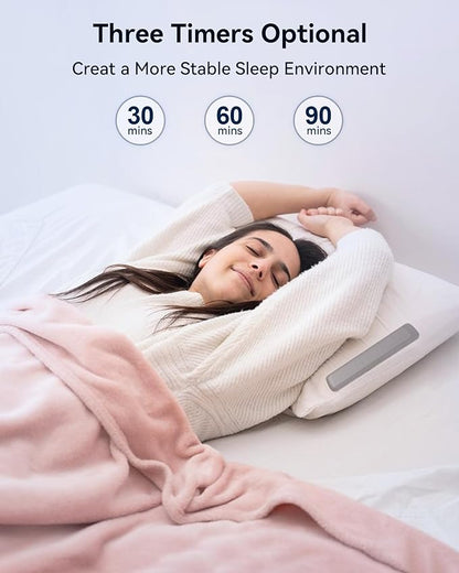 Bone Conduction Under Pillow Speaker Blutooth for Sleeping - Intuitive Glow-Guide, 3 Timers, 6 Soothing Sounds, White Noise Sound Machine for Adult, Kids, Side Sleeper, Podcasts & Audiobooks