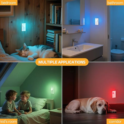 Mini Plug in Night Light, Dusk to Dawn Night Light, Dimmable Color Changing, 4 Modes, for Kids or Adults, for Breastfeeding, Sleep Aid, Bedroom, Nursery, Hallway, FCC, 12 Pack