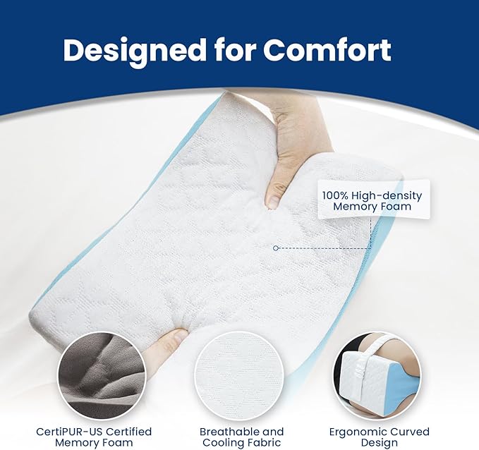 Knee Pillow for Side Sleepers,Knee Pillow,Leg Pillow for Side Sleeping,Memory Form, Leg Support Pillow,Removable&Washable Cover.
