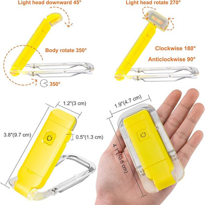 BIGLIGHT Amber Book Reading Light, LED Clip on Book Lights, Reading Lights for Books in Bed, Small Book Light for Kids, USB Rechargeable, 2 Brightness Adjustable for Eye Protection, Yellow
