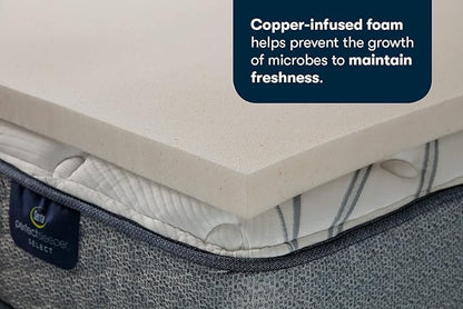 Serta CopperGel Cooling, Pressure-Relieving Memory Foam Mattress Topper, 2 Inch, Full