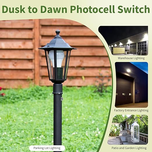 10 Pieces Dusk to Dawn Sensor,Greencycle IP65 Photoelectric Switch for Outdoor Pole Light for Outdoor Lighting 120-277V, Photo Cell Automatic On/Off, Waterproof, Energy Saving,UL Listed