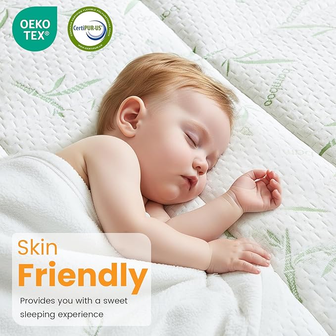 NEWBULIG Memory Foam Mattress Topper, Dual Layer Gel Memory Foam & Mattress Topper Queen for Pressure Relief and Medium Firm Support, CertiPur-US Certified