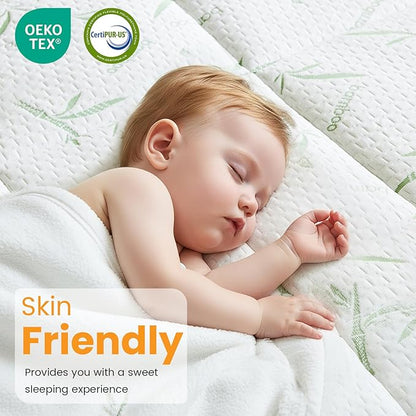 NEWBULIG Memory Foam Mattress Topper, Dual Layer Gel Memory Foam & Mattress Topper Queen for Pressure Relief and Medium Firm Support, CertiPur-US Certified