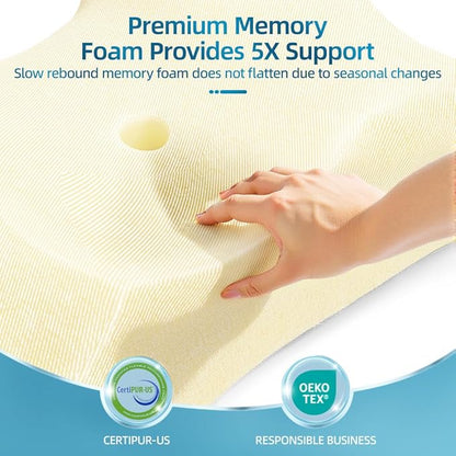 Cervical Neck Pillow for Sleeping - Memory Foam Pillows for Neck and Shoulder Pain, Cooling Side Sleeper Pillow with Ergonomic Contour & Orthopedic Support, for Side Back Stomach Sleepers
