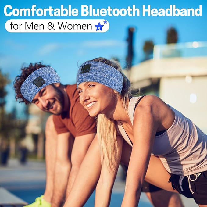 Aurya Sleep Headphones Sports Wireless Bluetooth Headband for Side Sleeper, Bluetooth 5.4, with Ultra-Thin HD Stereo Speaker, Sleeping Headphone for Women Men Running Yoga Workout