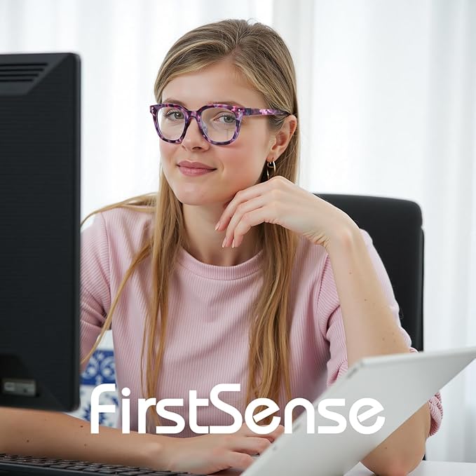 Reading Glasses for Men Women Blue Light Blocking with Spring Hinge, Blocking Readers Anti UV Ray Filter Eyeglasses, Square Computer Reader Glasses, Purple Tortoiseshell, +2.0
