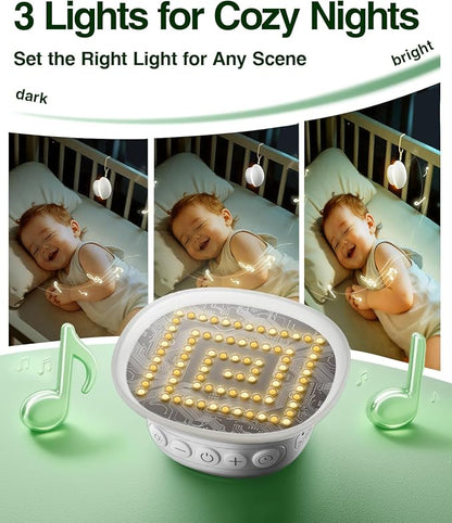 Portable White Noise Sound Machine for Baby Kids Adults, 20 Natural Soothing Sounds, 48H Battery Playback, 30 Volume Levels, 3 Timers, Memory Function & Soft Night Light for Sleep, Home, Travel, Mini