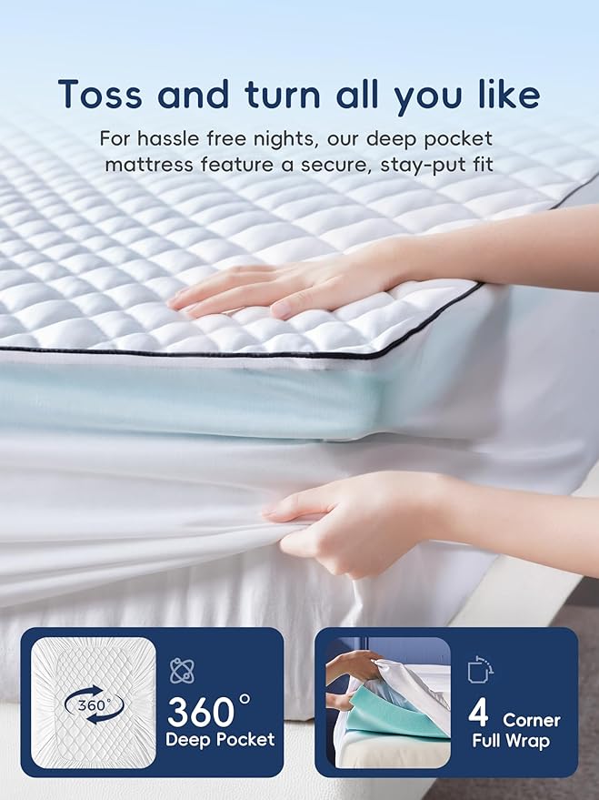 Dual Layer Memory Foam Mattress Topper King,Gel Memory Foam and Cooling Pillow Top Mattress Pad Cover for Pressure Relief and Medium Support,CertiPur-US Certified