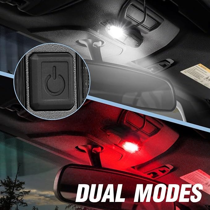 ACEC SHOP UTV Dome Light, Universal Roll Bar LED Dome Light Utility Roll Cage Lights UTV Interior Lights Courtesy Lighting Roll Bar Mount LED Light for UTV Polaris RZR SXS Ranger Truck - White/Red