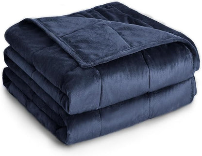 Topblan Weighted Blanket Queen Size 15lbs, Adult Weighted Blankets with Soft Warm Fabric for Sleeping and Calming, Adult Heavy Blanket for Sofa Bed, Navy Blue, 60 x 80 inches