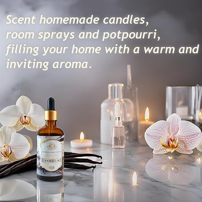 Luxurious Vanilla Essential Oil by Enhanced Essentials|Slow Distilled & Pure|for Diffusers,Skin Care, Aromatherapy, Bath,Massage,Perfume,Gifting,Soap & Candle Making|with Glass Dropper|100 ml Pack