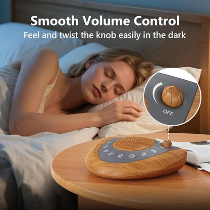 Sleep Sound Machine, Portable Battery Powered Noise Machine with 36 Soothing Sounds, USB Charger, Auto-Off Timer, Adjustable Volume, Headphone Jack for Baby, Kid, Adult