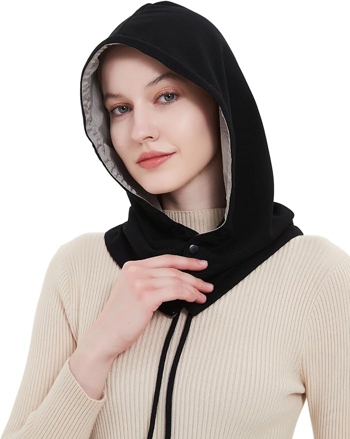 Radia Smart® EMF Protection Hood, Faraday Hat,EMF Shielding, RF Shielding, WiFi Shield, Brain Coat, Black