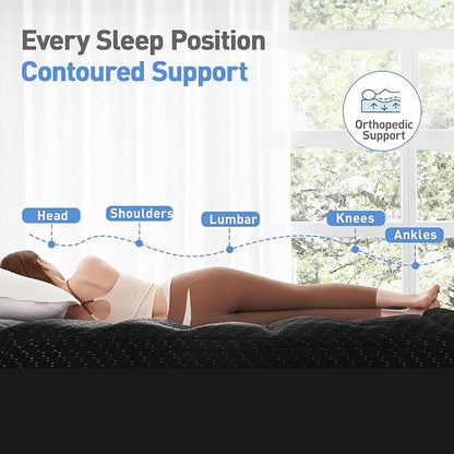Dual Layer 3 Inch Memory Foam Mattress Topper Twin Size, 2 Inch Cooling Gel Memory Foam Plus 1 Inch Pillow Top Mattress Pad Cover, with 8-21 Inch Deep Pocket, Black