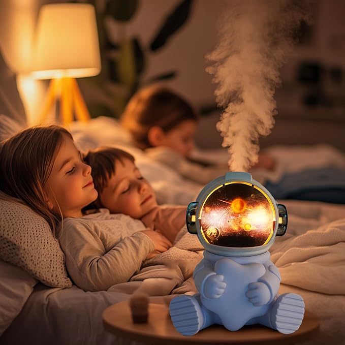 Astronaut Humidifier – Portable Mini Humidifier with LED Light, USB Powered for Bedroom, Office, Travel Use, Fun & Functional Air Freshener (Astronaut humidifier with Moon)