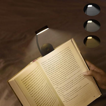 Portable LED Reading Lights, Eye Caring 3 Color Temperatures and Dimming Brightness Book Lights, Lightweight USB Rechargeable Clip-On Lamp for Book Lovers Night Reading (Pink)