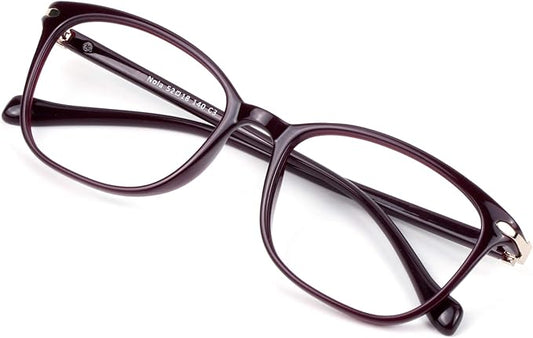 VisionGlobal Blue Light Blocking Glasses for Women/Men, Anti Eyestrain, Computer Reading, TV Glasses, Stylish Square Frame, Anti Glare(Red,+2.75 Magnification)