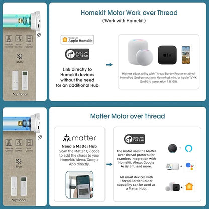Motorized Alexa Controlled 100% Blackout Shades for Windows,Electric Smart Blinds Work with Homekit,Alexa,Google Home,Remote,Automatic Blinds with Solar Pannel Charging,Texture Biscuit