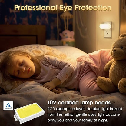 DORESshop Led Night Lights Plug into Wall Soft White, Compact Dimmable Night Light for Nursery 4Pack for Bedroom, Kids Room, Bathroom