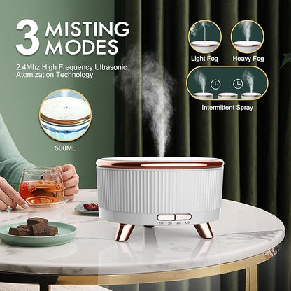 Diffusers for Essential Oils Large Room, 500ml Aromatherapy Diffuser Cool Mist Humidifier with Remote Control,7 Colors Lights & 6 Mist Mode Waterless Auto Off for Women Office Home