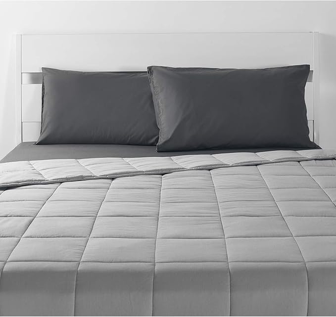 RelaxBlanket Cotton Weighted Blanket 100% Cotton with Premium Glass Beads for All-Season 60''x80'' 20lbs,Light Grey