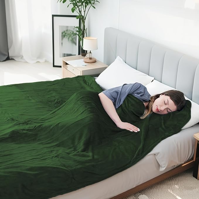 Electric Heated Blanket Full Size 72"x84",Fast Heating Throw, Soft Microplush for Bed & Couch, 10 Hours Auto Off & 5 Heating Levels, Machine Washable, Gifts for Grandma & Family-Green