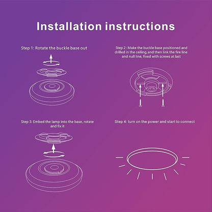 Smart Ceiling Light, 12" Inch LED Color Changing Ambient Lamp 30W 2400LM Flush Mount, Magic Home Wi-fi RGB Dimmable Work for Alexa & Google Voice Control 2200K-6500K DIY Colors Round White