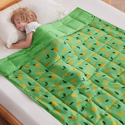 anfie Weighted Blanket Kids(36"x48" 3lbs) Weighted Blanket Cooling Blanket for Sleeping,Throw Size Breathable Blanket with Premium Glass Bead(Lime Green)