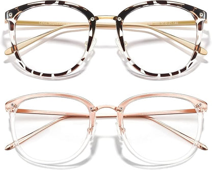 Cyxus 2 Pack Blue Light Glasses for Women, Anti Blue Light Eyeglasses for Woman Reduce Eye Fatigue Eyewear and Headaches
