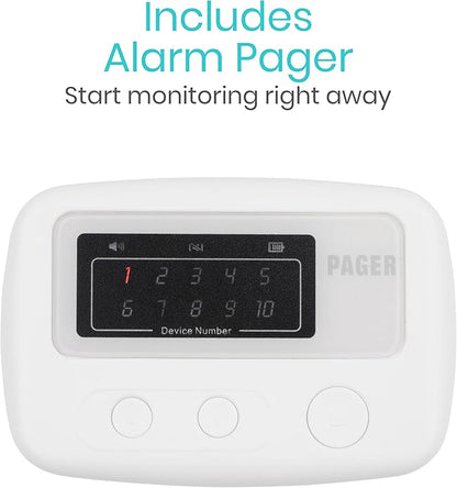 Vive Door and Window Alarm - Wireless Sensor Operated Kit for Elderly Dementia Patient Safety - Automatic Motion Health Alert System - Adhesive Strip and Battery Included - for Health Care, Caretakers