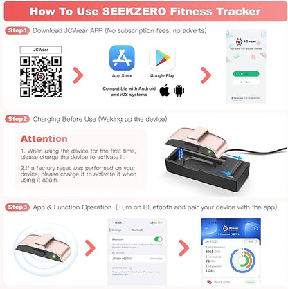 Fitness Tracker with Blood Pressure & Blood Oxygen Monitor, 24/7 Heart Rate Sleep Tracking, IP68 Waterproof Smart Watch, Step Calorie Counter, Activity Tracker for Men Women - No Subscription