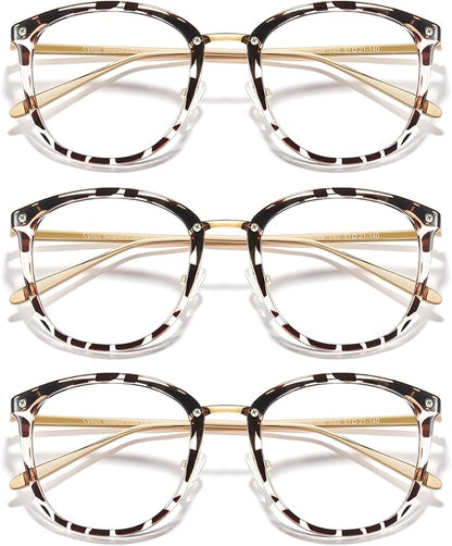 Cyxus 3 Pack Blue Light Glasses for Women, Blue Light Blocking Computer Eyeglasses for Woman Anti Eye Fatigue Eyewear Reduce Headaches