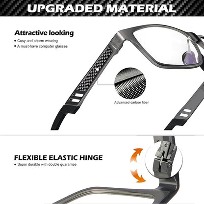 ANYLUV Blue Light Blocking Glasses Men Computer Gaming Glasses Lightweight Al-Mg Metal Anti Eyestrain Eye Protection
