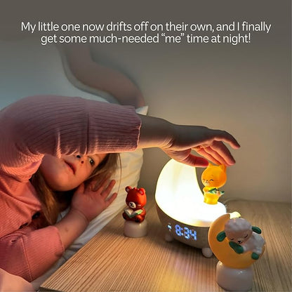 Move2Play, Dozi Sound Machine | Cute Sleep Toy + Sound Machine | 3+ Hrs Thoughtfully Made Bedtime Content | Moonlight Night Light with Changing Colors | Gentle OK-to-Wake Wake-Up